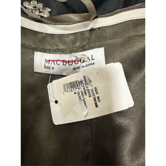 NWOT MAC DUGGAL Green Strapless Bottom Ruffle Floral Gown Size US 8 $698 - Picture 8 of 9